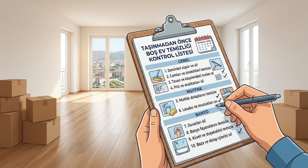 Taşınmadan önce boş ev temizliği kontrol listesi