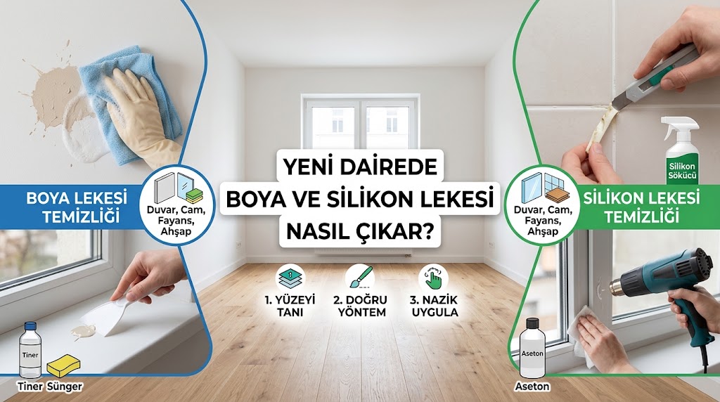 Yeni dairede boya ve silikon lekesi nasıl çıkar?