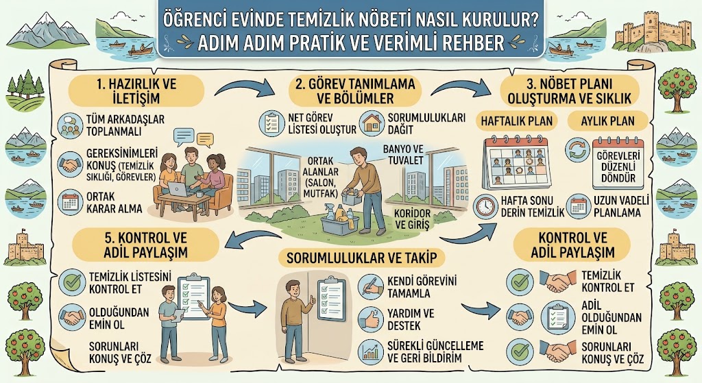 Öğrenci evinde temizlik nöbeti nasıl kurulur?
